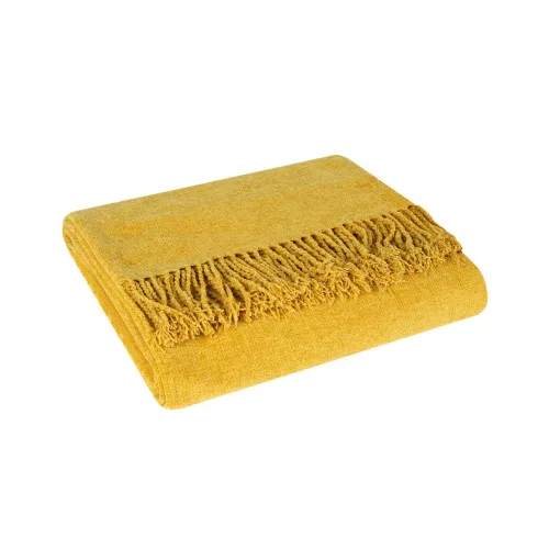 Akril takaró rojtokkal sárga 130x170 cm