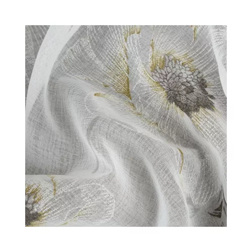 Bessy mintás dekor függöny Fehér/szürke/olívazöld 350x250 cm