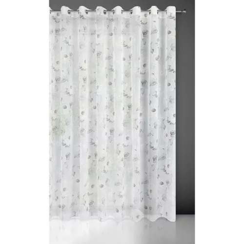 Bessy mintás dekor függöny Fehér/szürke/rózsaszín 350x250 cm
