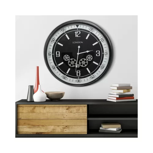 Vintage falióra Fekete 59x11x59 cm