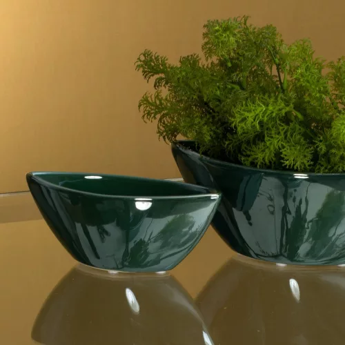 Bento1 01 csónak alakú kerámia tál Türkiz 20x8x8 cm