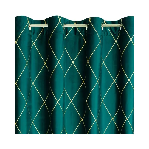 Margo Pierre Cardin bársony sötétítő függöny Türkiz/arany 140x250 cm
