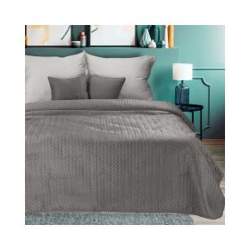   Luiz4 bársony ágytakaró halszálka mintával  Bézs 200x220 cm