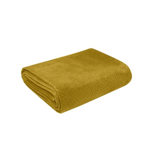 Luiz5 bársony ágytakaró Mustársárga 200x220 cm