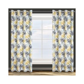   Elina sárga mintás függöny dekor Fehér/mustársárga 140x250 cm