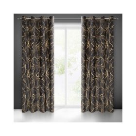   Asteja bársony sötétítő függöny Fekete/bézs 140x250 cm