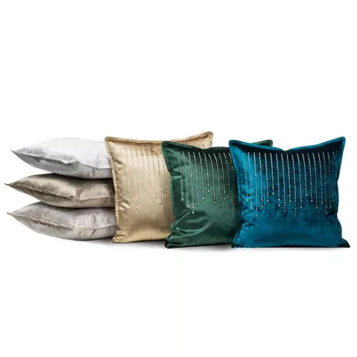 Royal1 bársony párnahuzat cirkónia díszítéssel Kék 45x45 cm