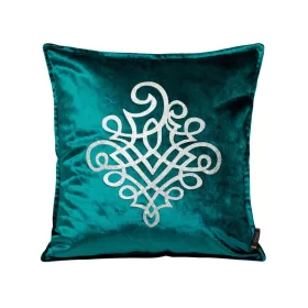   Royal3 bársony párnahuzat ezüst színű díszítéssel Sötét türkiz 45x45 cm