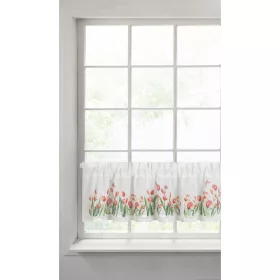   Stella csipke vitrázs függöny tulipán mintával Fehér/piros 30x150 cm
