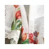 Stella csipke vitrázs függöny tulipán mintával Fehér/piros 30x150 cm