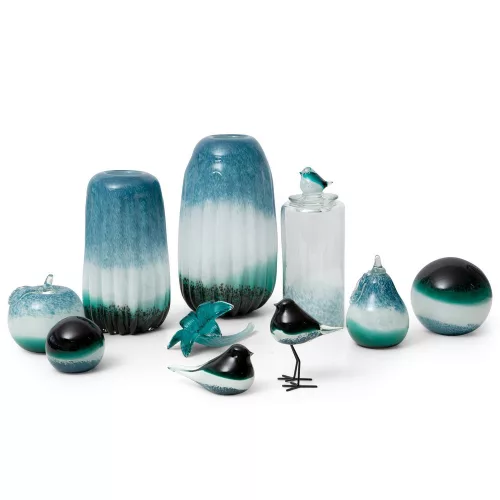 Dagi üveg alma figura Türkiz 13x12x12 cm