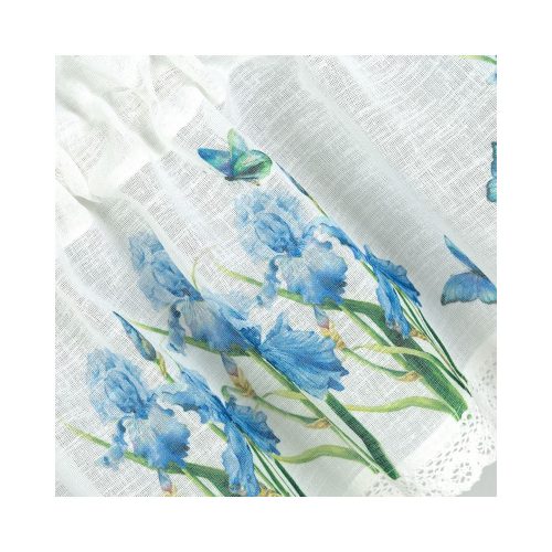 Ala írisz mintás vitrázs függöny Fehér/kék 30x150 cm