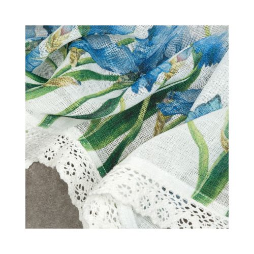 Ala írisz mintás vitrázs függöny Fehér/kék 30x150 cm