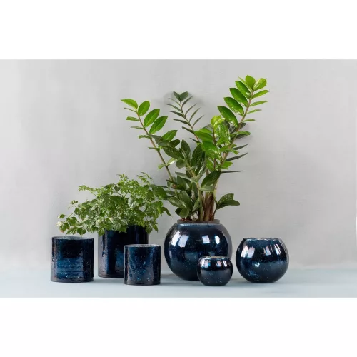 Verre2 üveg gyertyatartó Gránátkék 10x10 cm