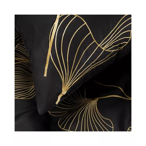 Haft2 hímzett pamut-szatén ágyneműhuzat Fekete 160x200 cm - 70x80 cm 2db