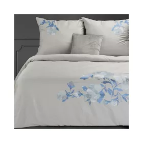   Haft3 hímzett pamut-szatén ágyneműhuzat Ezüst/gránátkék 160x200 cm - 70x80 cm 2db