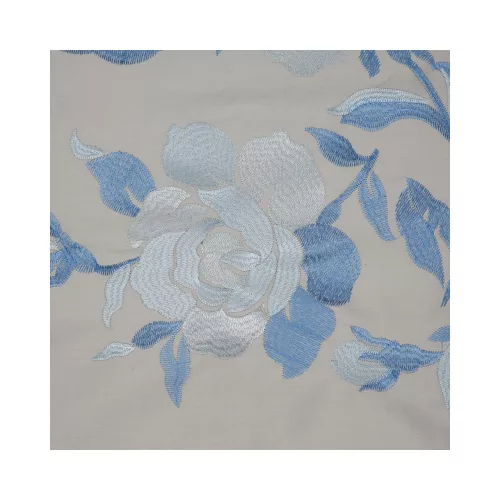 Haft3 hímzett pamut-szatén ágyneműhuzat Ezüst/gránátkék 160x200 cm - 70x80 cm 2db