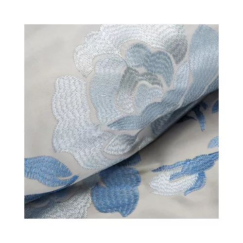 Haft3 hímzett pamut-szatén ágyneműhuzat Ezüst/gránátkék 160x200 cm - 70x80 cm 2db