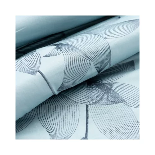 Haft7 hímzett pamut-szatén ágyneműhuzat Acélszürkekék 160x200 cm - 70x80 cm 2db