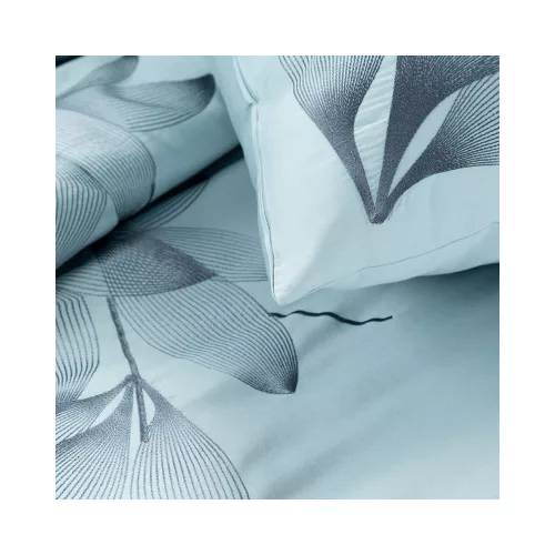 Haft7 hímzett pamut-szatén ágyneműhuzat Acélszürkekék 160x200 cm - 70x80 cm 2db