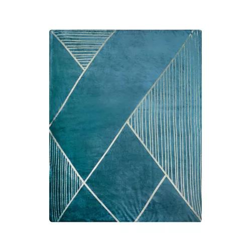 Ginko3 plüss takaró Türkiz 150x200 cm