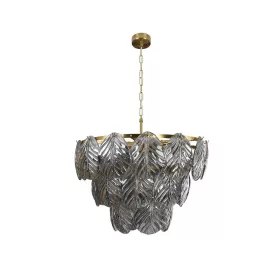   Dagi csillár függő üveglapok levél mintával Arany/füst üveg 57x56 cm