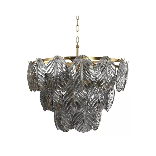 Dagi csillár függő üveglapok levél mintával Arany/füst üveg 57x56 cm