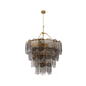   Dakota csillár függő üveglapokkal Arany/füst üveg 67x100 cm