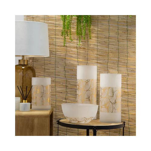 Luna3 üveg tál Fehér/arany 25x15 cm