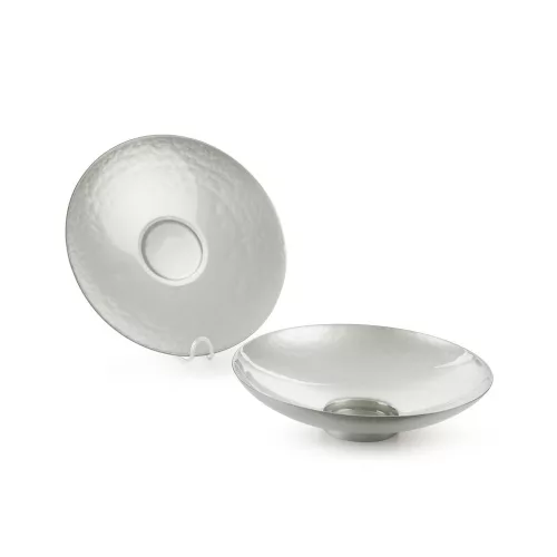 Kala üveg tál Ezüst 35x9 cm