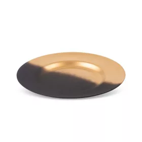 Kaja dekoratív üveg tál Fekete/arany 33x4 cm