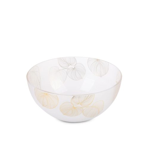 Blanca5 üveg tál Fehér/arany 25x13 cm
