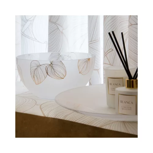 Blanca5 üveg tál Fehér/arany 25x13 cm