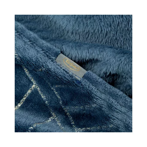 Musa2 plüss takaró Gránátkék/arany 150x200 cm