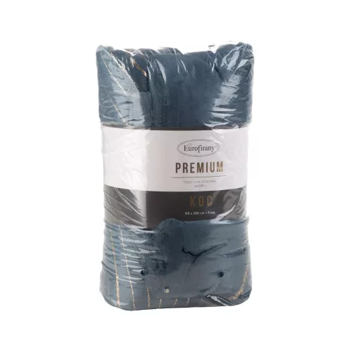 Blanca plüss takaró Gránátkék/arany 150x200 cm