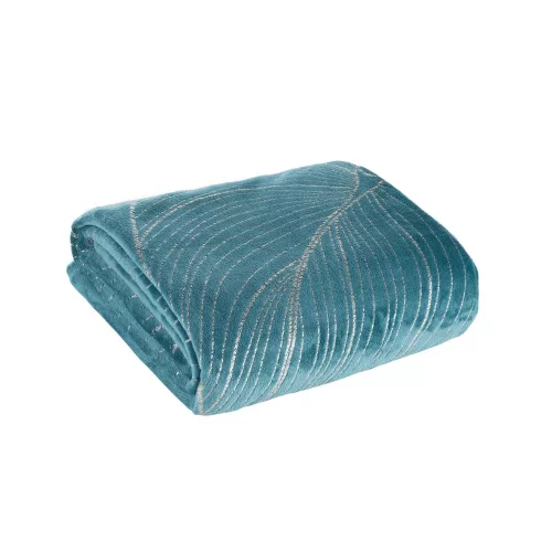 Blanca plüss takaró Türkiz/arany 150x200 cm