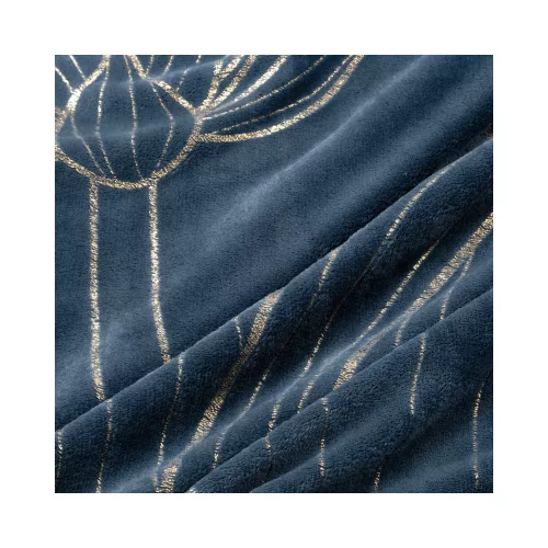 Lili plüss takaró Gránátkék/arany 150x200 cm