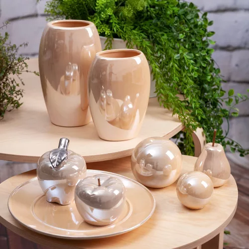 Simona6 dekoratív kerámia tál bézs 30x30 cm