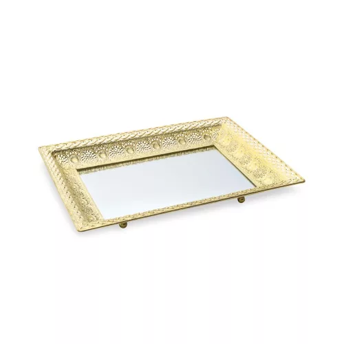 Glori dekoratív tál szett tükörrel Arany 3db-os