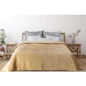 Musa5 bársony ágytakaró Bézs 280x260 cm