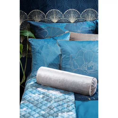 Lotos8 bársony párnahuzat Türkiz/arany 45x45 cm