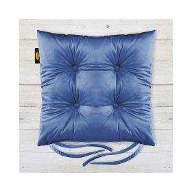   Ülőpárna megkötővel bársony szövetből Kék 40x40x8 cm