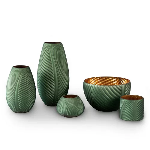 Nadia1 üveg tál Zöld 24x24x16 cm