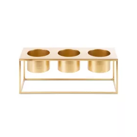   Három férőhelyes fém virágtartó állvány Arany 40x14x15 cm