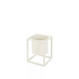   Szögletes keretű fém virágtartó állvány Fehér 15x20 cm