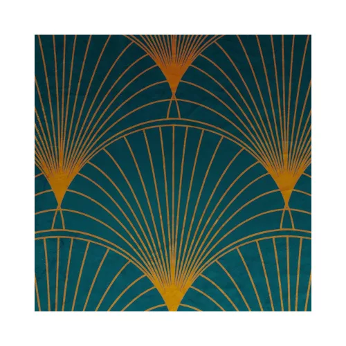 Lotos1 bársony sötétítő függöny Türkiz/mézsárga 140x250 cm