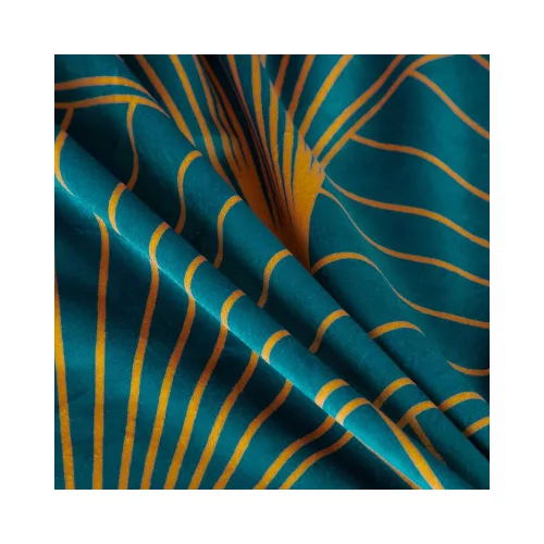 Lotos1 bársony sötétítő függöny Türkiz/mézsárga 140x250 cm