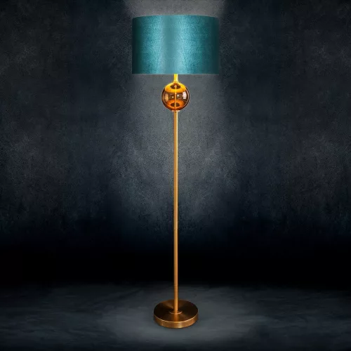 Musa állólámpa bársony búrával Türkiz/arany 46x165 cm