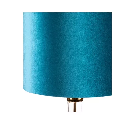 Lotos9 asztali lámpa bársony búrával Türkiz/arany 32x61 cm