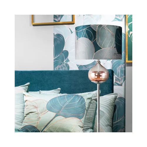 Salvia4 állólámpa bársony búrával Szürkészöld/tejfehér 43x157 cm